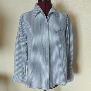 Vintage Tommy Hilfiger Pin Stripe Button Up 14